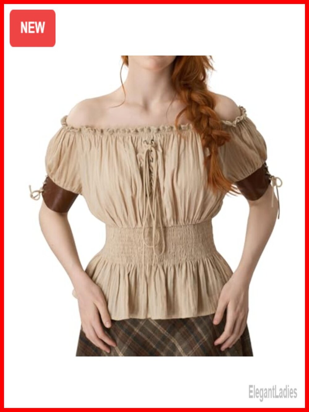 Womens Renaissance Peasant Blouse Off Shoulder Cotton Short Sleeve Costume Top